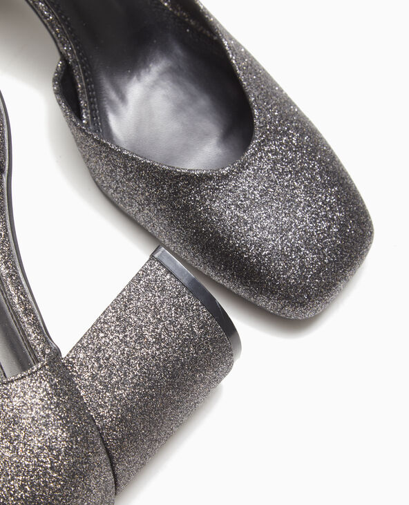 Babies à talons avec paillettes argenté - Pimkie