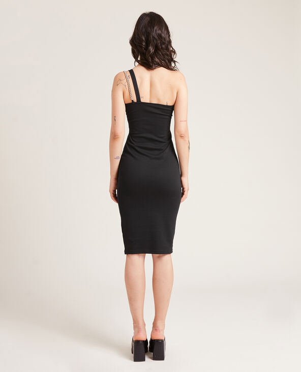 Robe moulante asymétrique noir - Pimkie