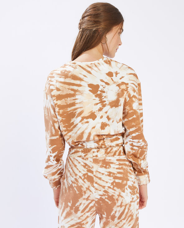 Sweat court effet tie and dye marron - Pimkie