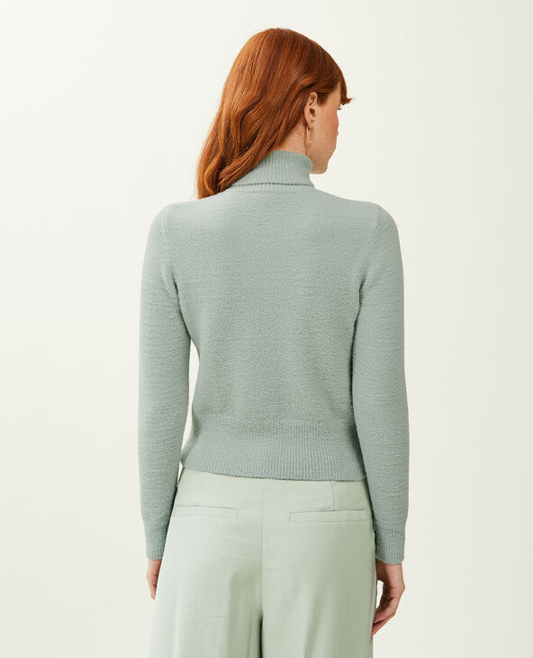 Pull col roulé maille fluffy vert - Pimkie