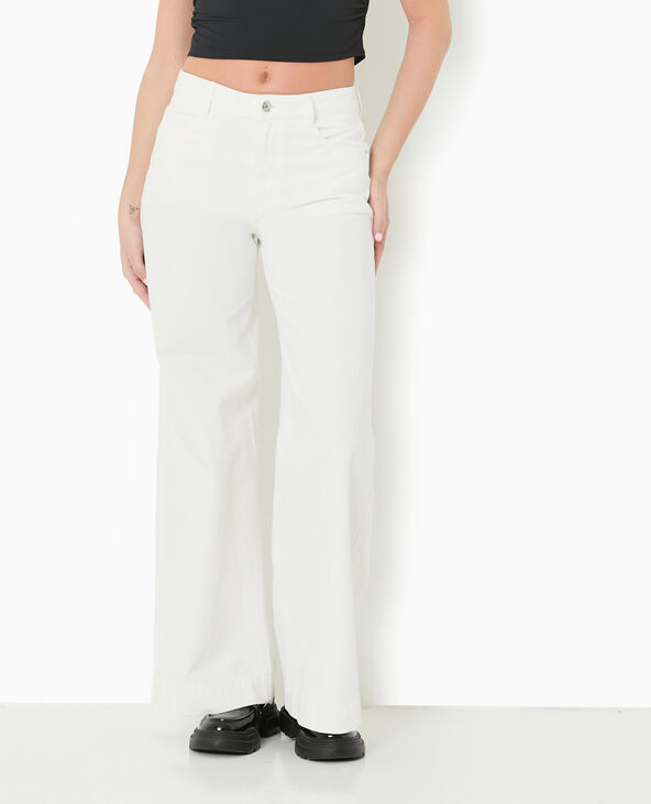 Jean wide taille regular blanc - Pimkie