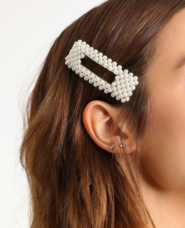 Barrette à perles blanc - Pimkie