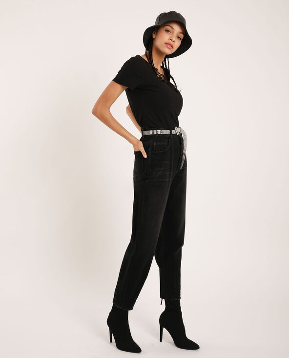 T-shirt décolleté V noir - Pimkie
