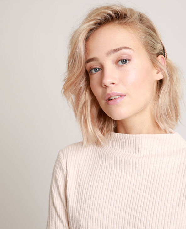 T-shirt côtelé beige - Pimkie