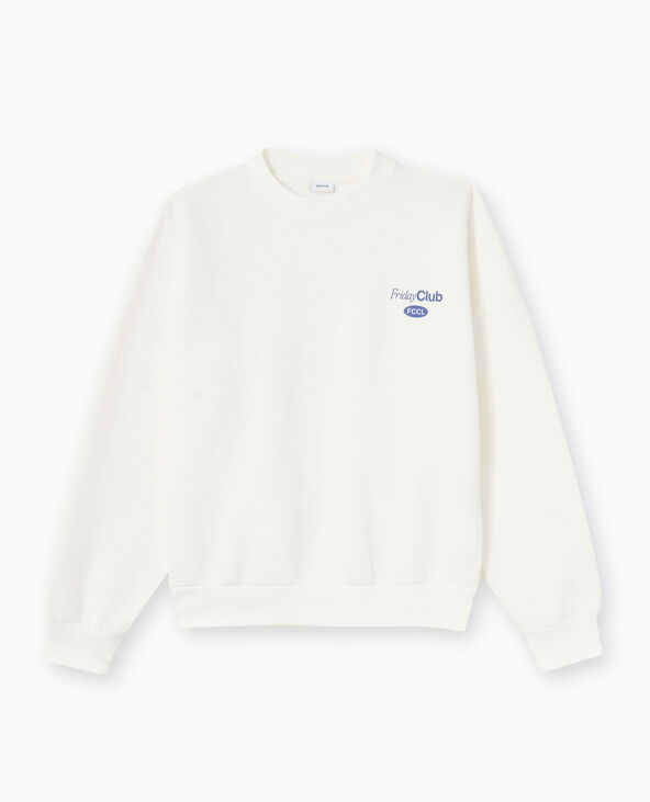 Sweat oversize avec print poitrine et dos blanc - Pimkie