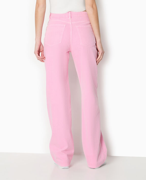 Jean wide taille haute rose - Pimkie