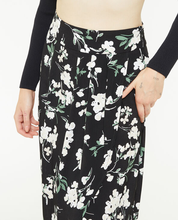 Jupe midi effet porte-feuille noir - Pimkie