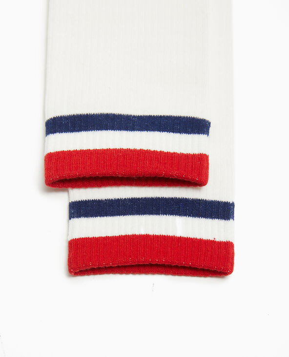 Paire de chaussettes hautes avec bandes couleur rouge - Pimkie