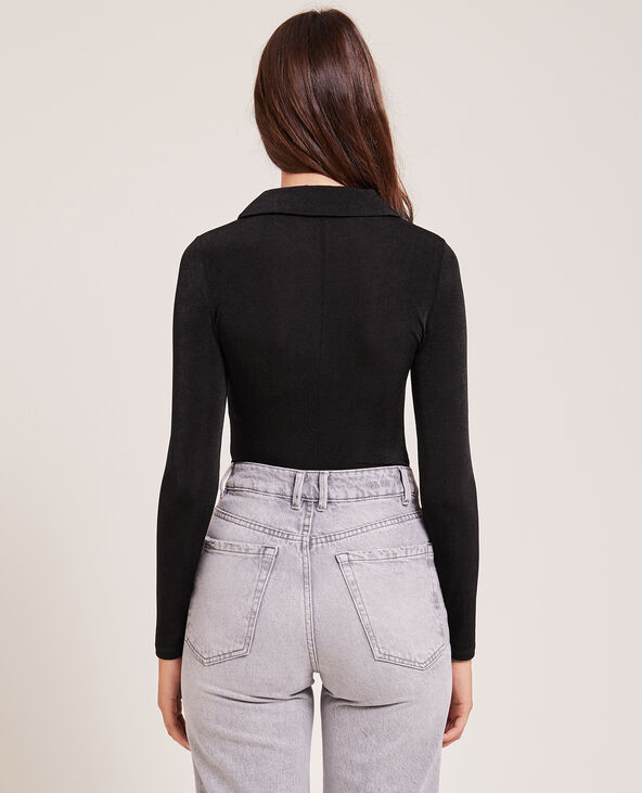 Body manches longues avec col noir - Pimkie