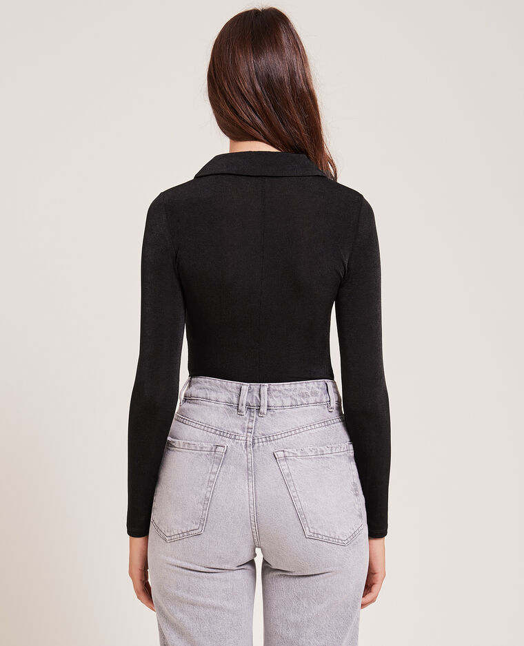 Body manches longues avec col noir - Pimkie