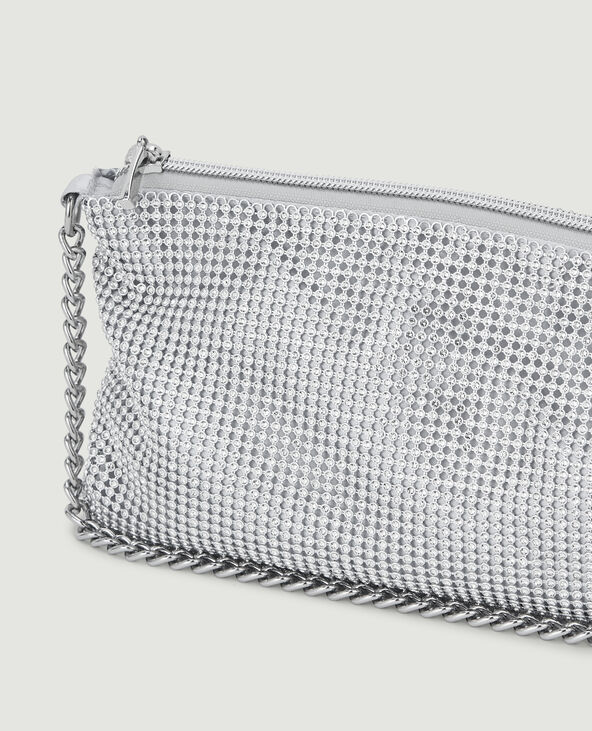 Sac porté épaule en strass argenté - Pimkie