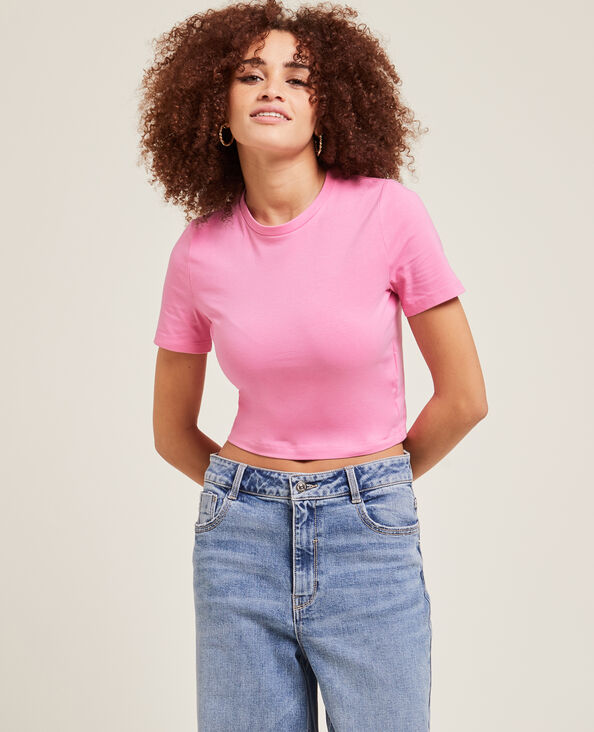 T-shirt cropped rose - Pimkie