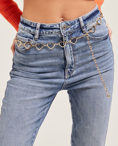 Ceinture métallique avec cœurs jaune ocre - Pimkie
