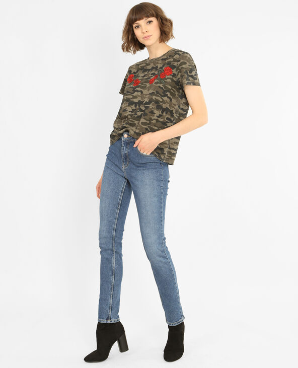 T-shirt à broderies taupe - Pimkie