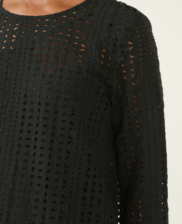 Robe guipure à basque noir - Pimkie