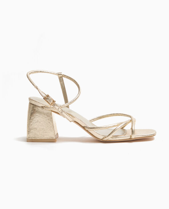 Sandales à talons avec brides doré - Pimkie
