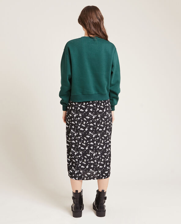 Sweat court en molleton vert - Pimkie