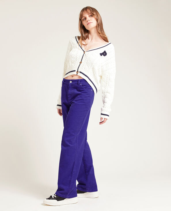 Pantalon droit en velours côtelé violet - Pimkie