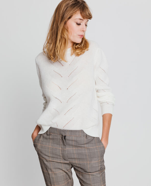 Pull en maille ajourée blanc - Pimkie