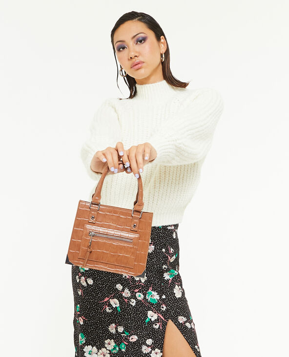 Sac boxy effet croco avec chaîne camel - Pimkie