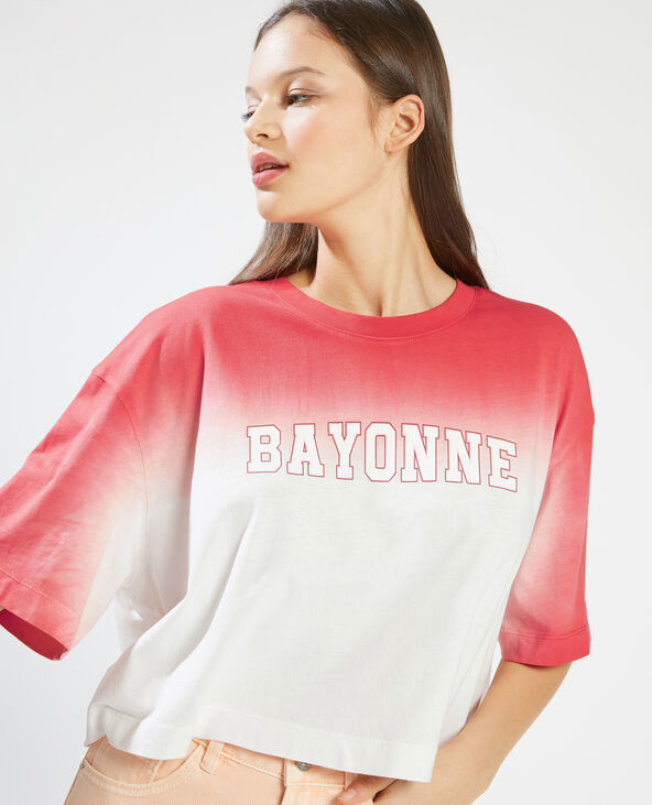 T-shirt cropped dégradé rouge - Pimkie