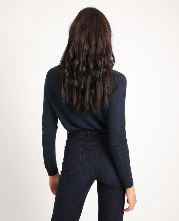 Pull fin à col V bleu marine - Pimkie