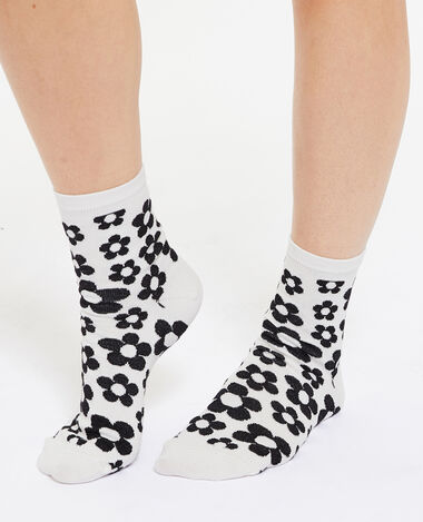 Paire de chaussettes motif fleurs écru - Pimkie