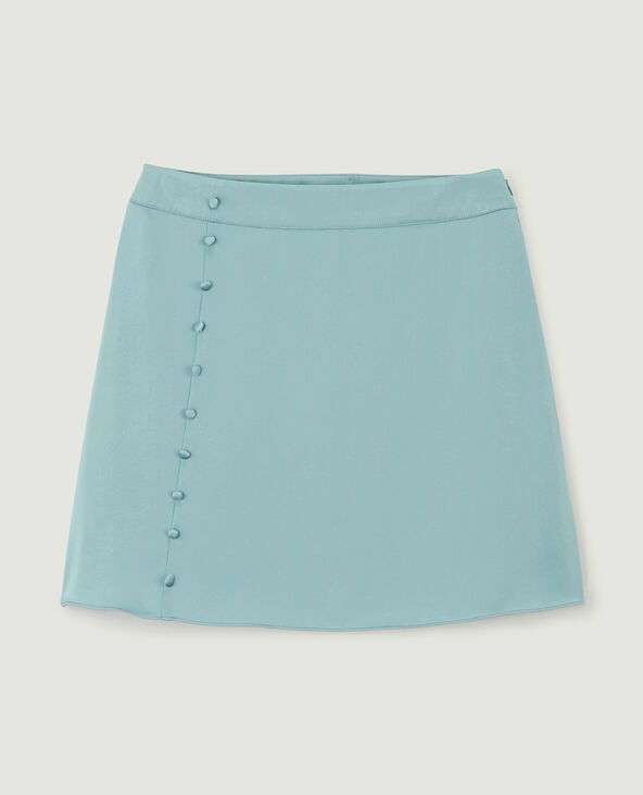 Jupe courte tissu satiné bleu - Pimkie