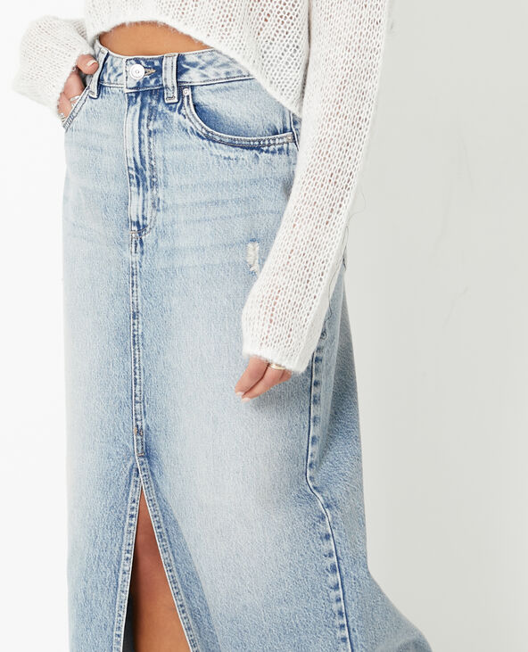 Jupe longue en jean rose clair - Pimkie
