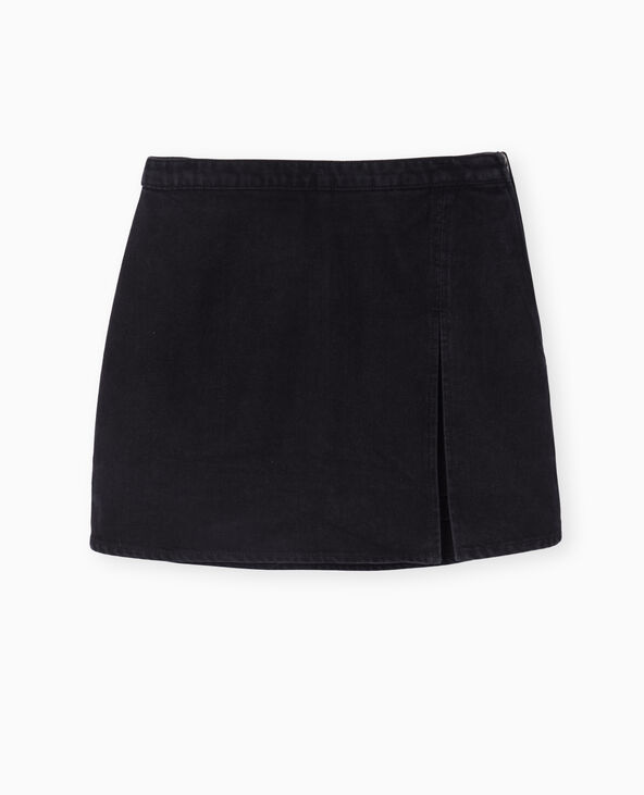 Jupe-short en jean noir - Pimkie