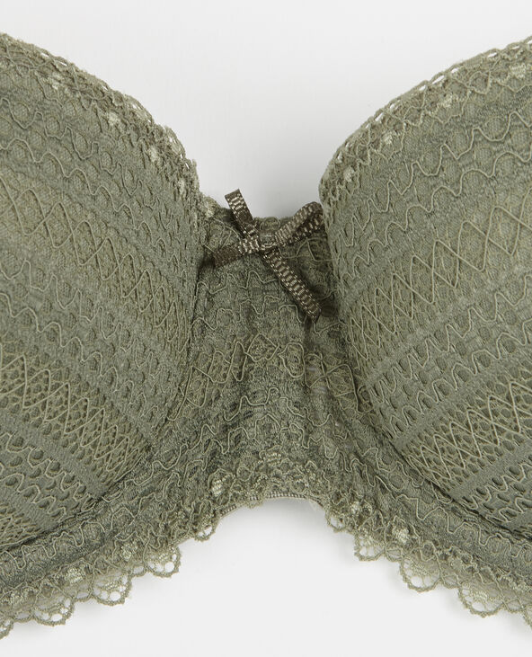 Soutien-gorge corbeille en dentelle vert de gris - Pimkie
