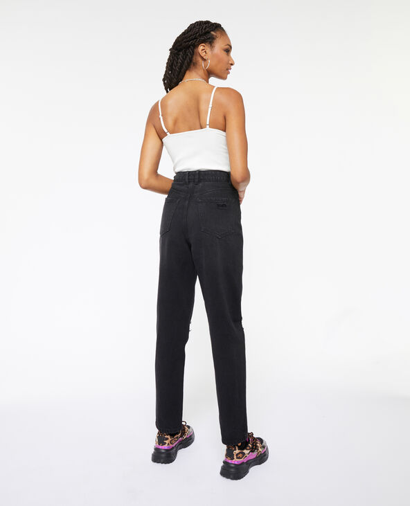 Jean mom taille haute trashé noir - Pimkie