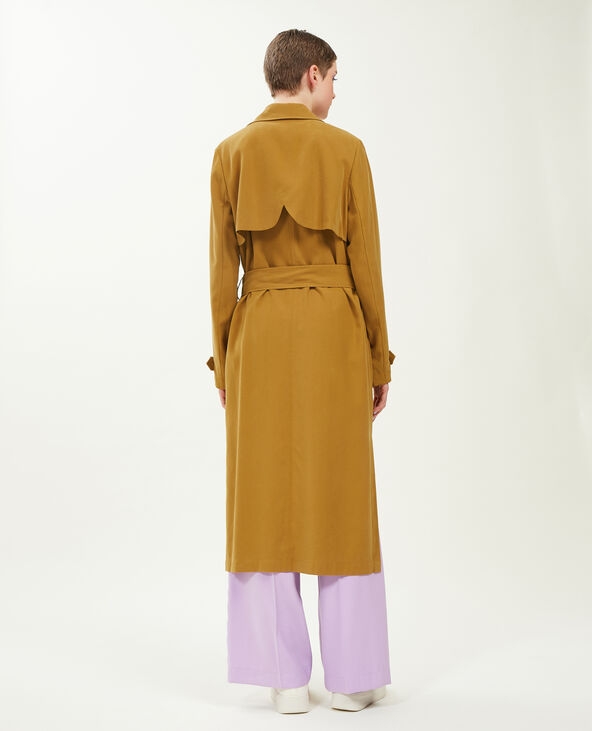 Trench long en tissu fluide marron - Pimkie