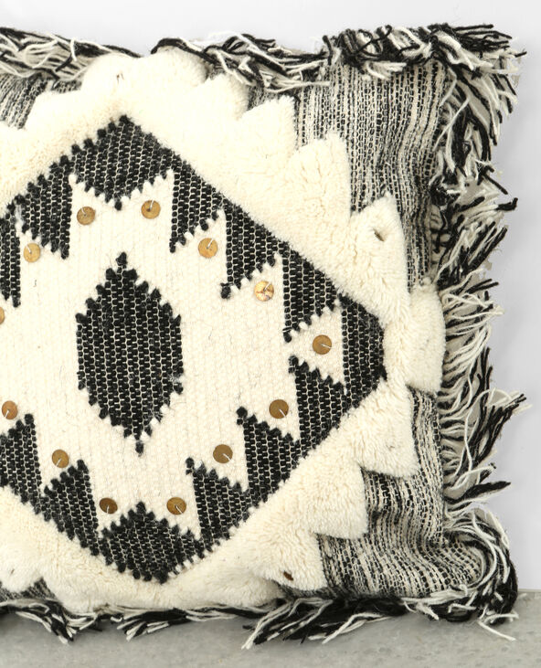Housse de coussin à franges noir - Pimkie