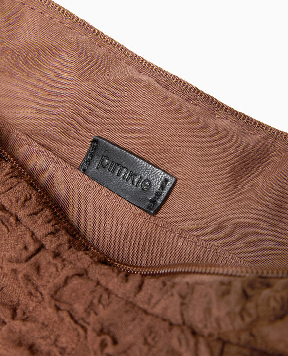 Sac forme lune en tissu reliéfé marron - Pimkie
