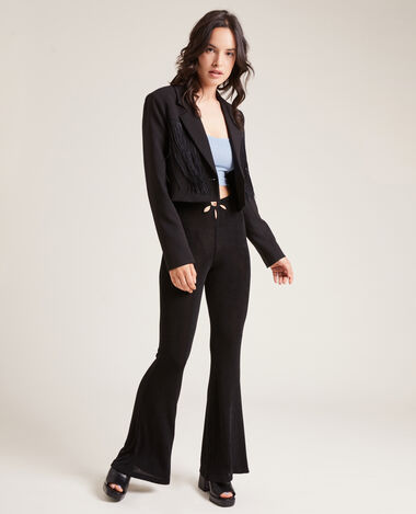 Pantalon flare en tissu fluide noir - Pimkie