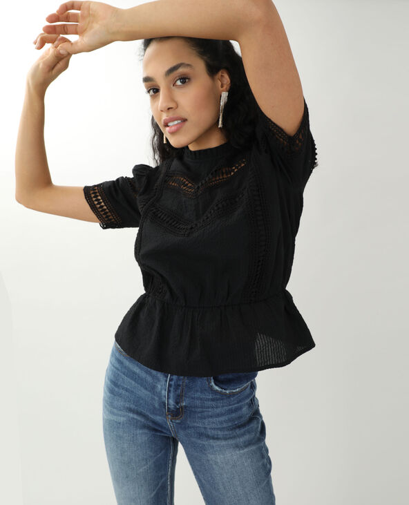 Blouse ajourée noir - Pimkie