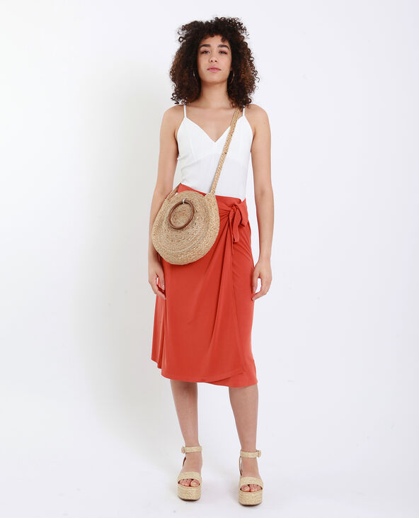 Jupe midi fluide marron - Pimkie