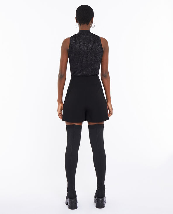 Jupe-short avec lacet strass noir - Pimkie