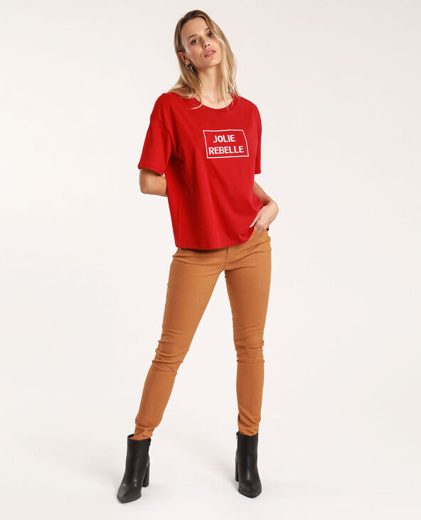 T-shirt à message rouge - Pimkie