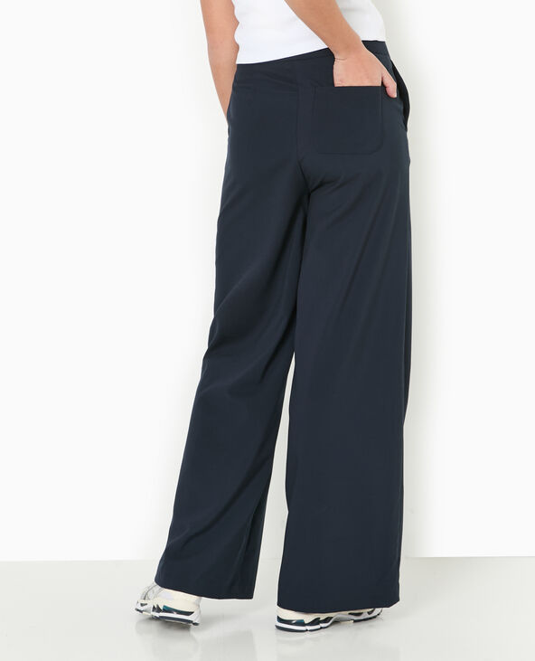 Pantalon large et droit taille haute bleu marine - Pimkie