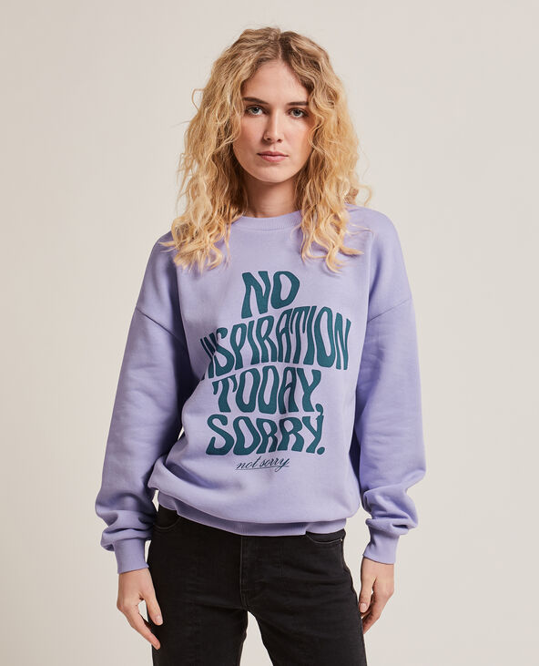 Sweat oversize col rond violet - Pimkie