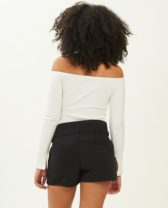 Jupe-short avec ceinture œillets noir - Pimkie