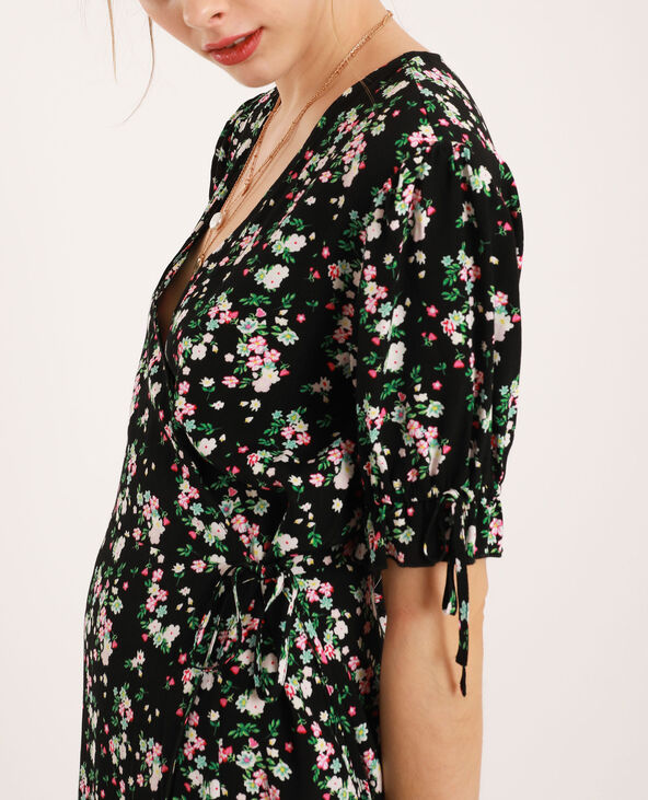 Robe portefeuille noir - Pimkie