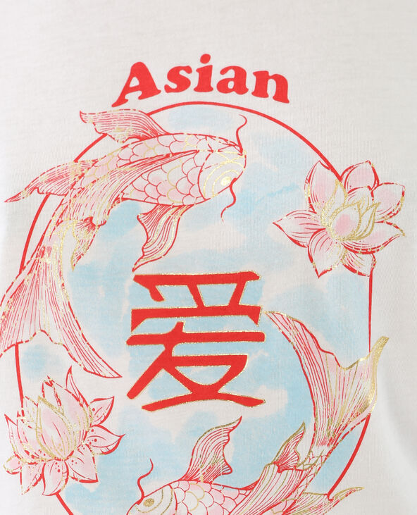 T-shirt à imprimés asiatiques blanc - Pimkie