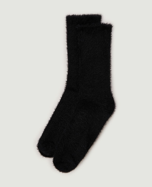 Paire de chaussettes en maille poilue et douce noir - Pimkie