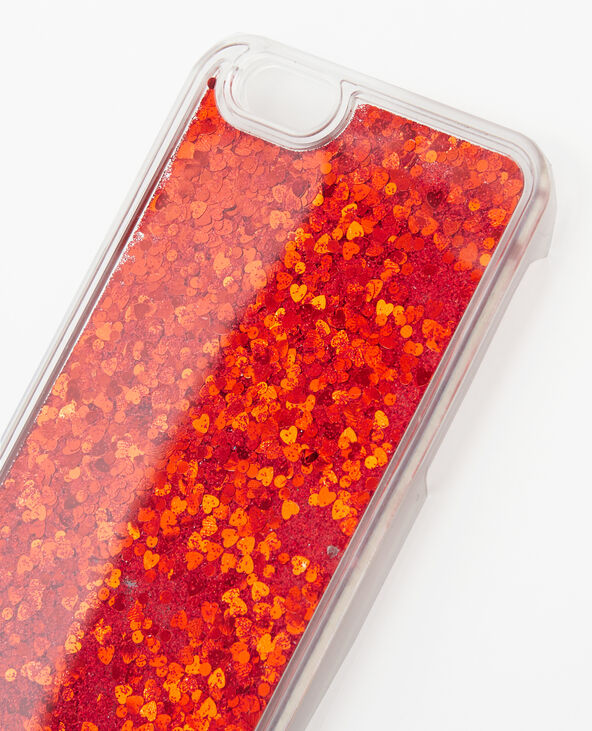 Coque paillettes coeur compatible Iphone 6/6S rouge - Pimkie