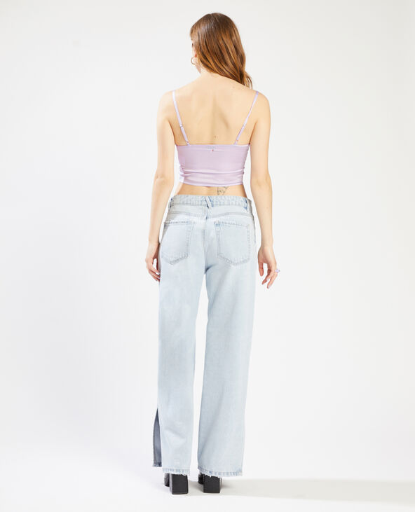 Top satiné dentelle lilas - Pimkie
