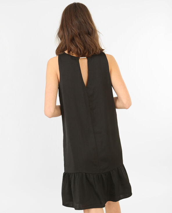 Robe à basque satinée noir - Pimkie
