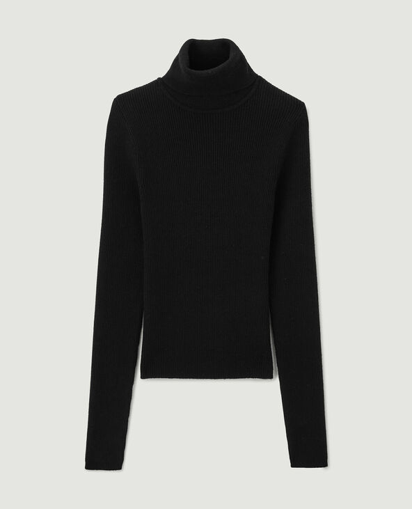 Pull col roulé maille côtelée noir - Pimkie